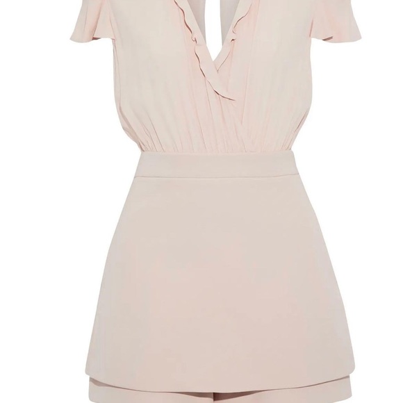 Maje rose pink combo mini dress ruffle romper - Picture 6 of 6